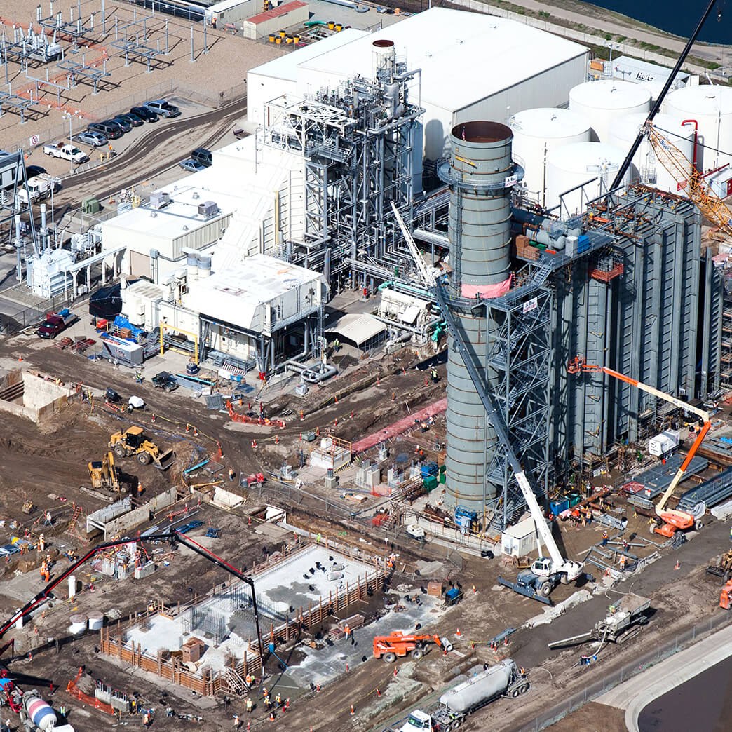 Cupertino Electric works on the Lodi Energy Center power plant