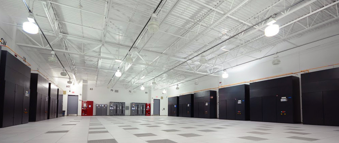 Completed view of one of the data center rooms