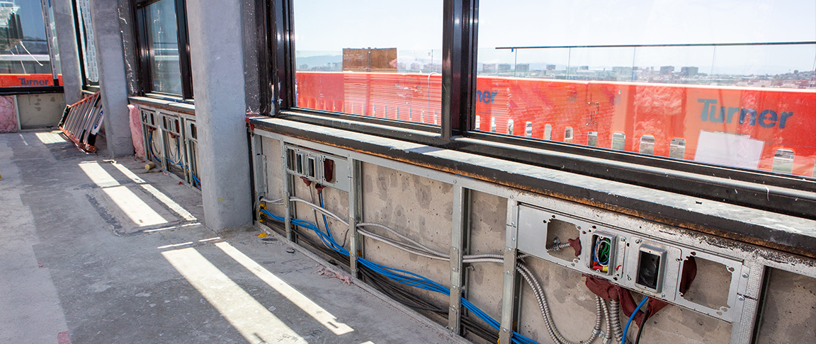 A low-voltage and electrical installation in an exercise area at 30 Otis.