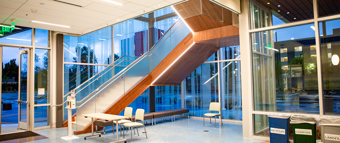 Vietnamese American Services Center staircase with lighting